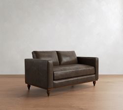 Jake Leather Tapered Legs Sofa (63"&ndash;120")