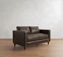 Jake Leather Turned Leg Sofa (63"&ndash;120")