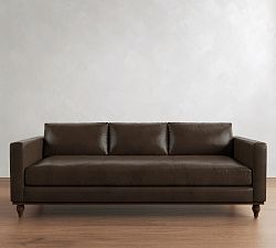 Jake Leather Tapered Legs Sofa (63"&ndash;120")