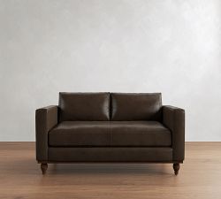 Jake Leather Tapered Legs Sofa (63"&ndash;120")