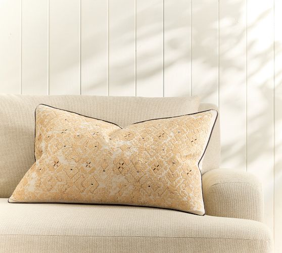 Ravyn Embroidered Lumbar Pillow Cover