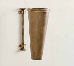 Open Box: Chris Loves Julia Wall-Mounted Vase, Large (16"H) - Antique Brass