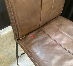 Open Box: Eugina Leather Counter Stool (27") - Antique Brown, Bronze