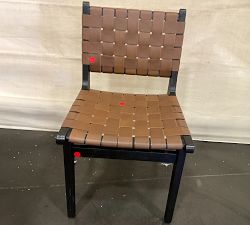 Open Box: Fenton Woven Leather Dining Chair - Signature Maple, Black
