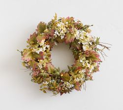 Faux Oak Leaf and Hydrangea Wreath &amp; Garland