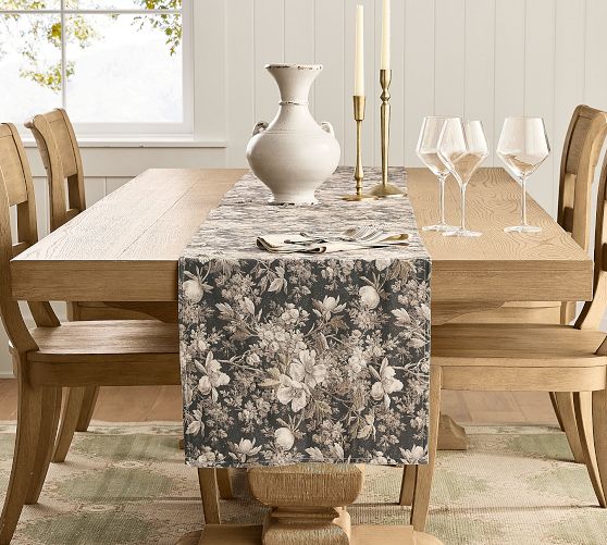 Opal Embroidered Cotton Table Runner