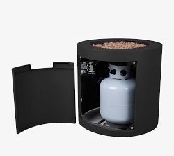 Burrows Steel Round Propane Fire Pit Table with Propane Tank Storage and Lid Cover (24")