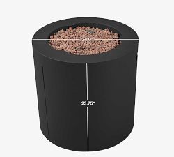 Burrows Steel Round Propane Fire Pit Table with Propane Tank Storage and Lid Cover (24")