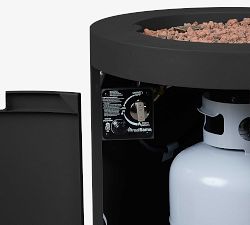 Burrows Steel Round Propane Fire Pit Table with Propane Tank Storage and Lid Cover (24")