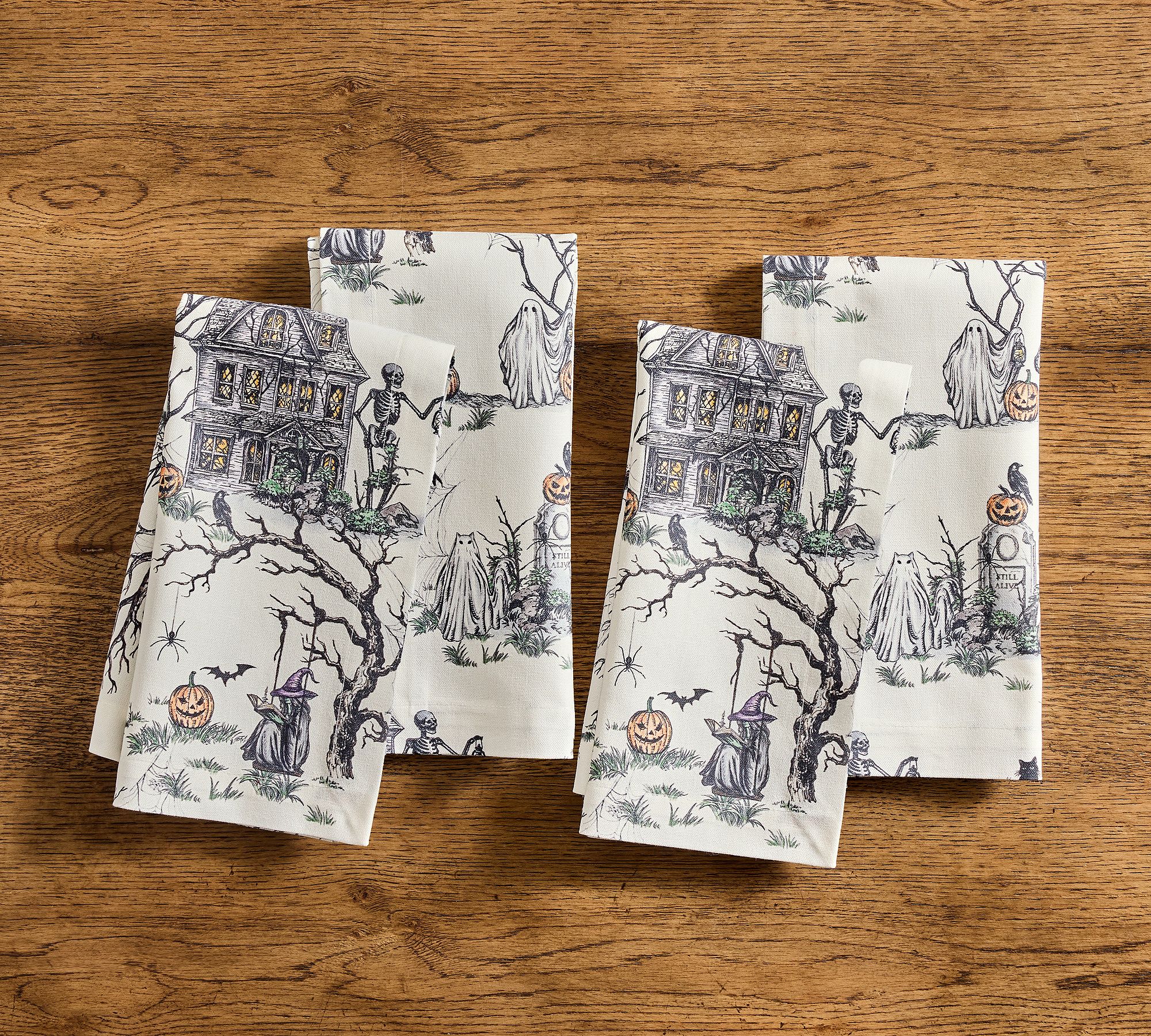 Midnight Manor Cotton Napkins - Set of 4