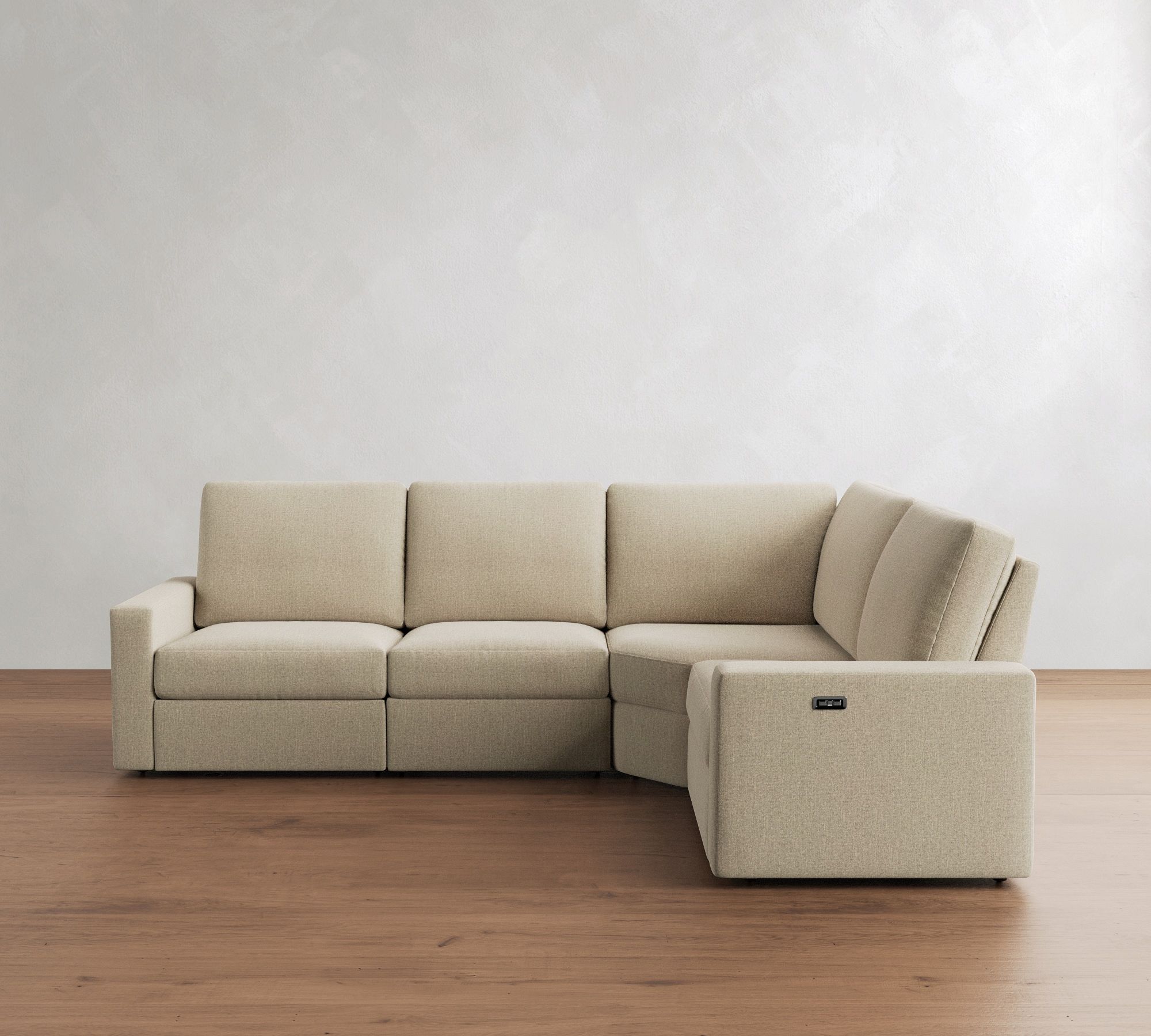 PB Comfort Modern Square Arm Power Reclining Reversible Wedge Sectional (120")