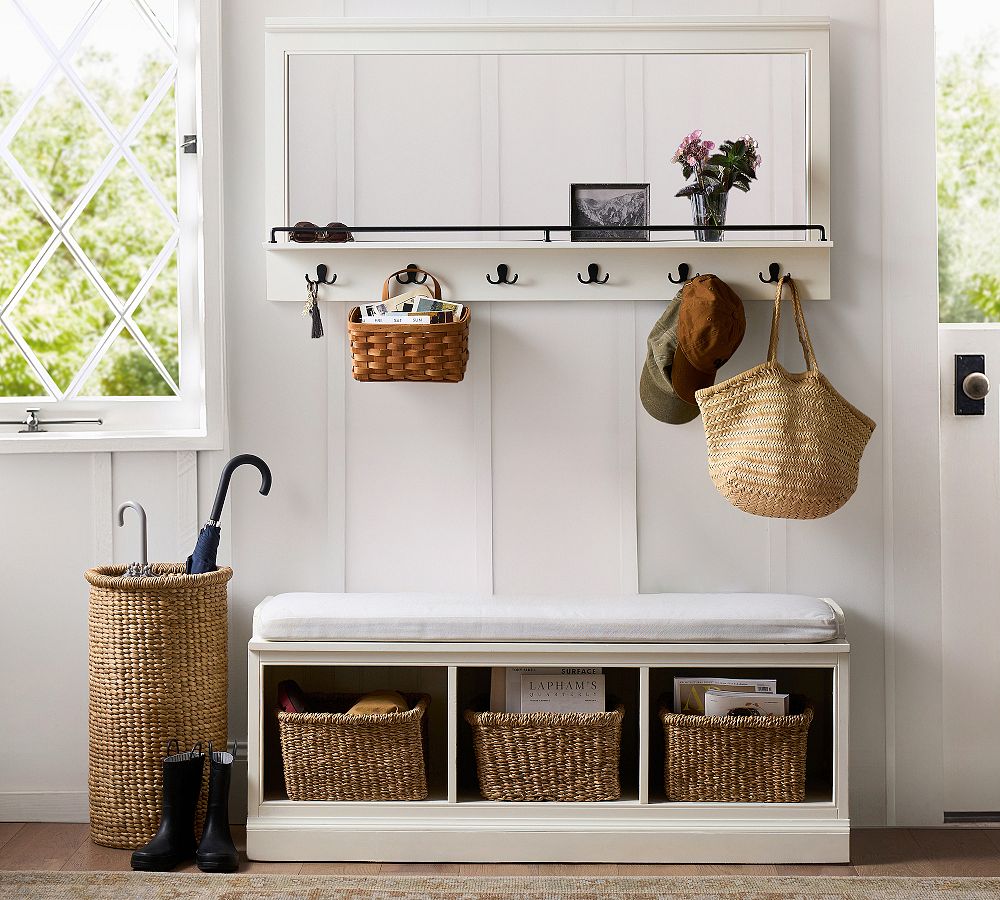Aubrey Mirror With Hooks by Pottery Barn