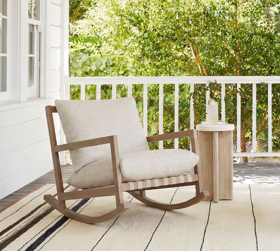 Branson Teak Outdoor Rocking Chair by Pottery Barn