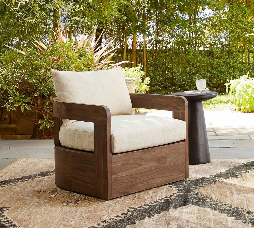 Matteo Teak Outdoor Swivel Armchair by Pottery Barn