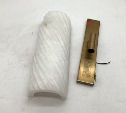 Open Box: Amalia Alabaster Fluted Sconce (15") - Tumbled Brass