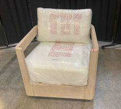 Open Box: Aptos Outdoor Swivel Lounge Chair with High Performance Cushion Cover - Sandwash