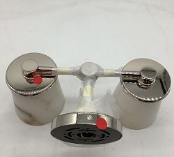 Open Box: Hayes Alabaster Double Sconce (15") - Polished Nickel