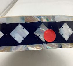 Open Box: Inlay Round Tray (18" Diam) - Blue