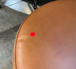 Open Box: Maison Leather Backless Swivel Counter Stool (24") - Statesville Caramel, Bronze