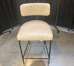 Open Box: Maison Leather Counter Stool (24") - Statesville Pebble, Antique Bronze