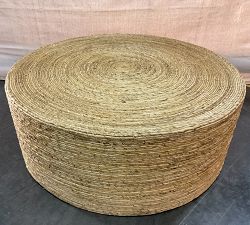 Open Box: Noah Round Woven Coffee Table (42") - Brown