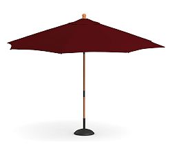 Open Box: Premium 9' Round Outdoor Patio Umbrella w/ Eucalyptus Tilt Frame​ - Sunbrella®; Pomegranate