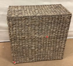 Open Box: Seagrass Handcrafted Divided Hamper - Gray Wash