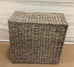 Open Box: Seagrass Handcrafted Divided Hamper - Gray Wash