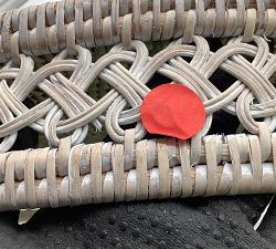 Open Box: Tava Braided Rattan Round Tray (19"), No Glass Insert - Whitewash