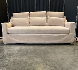 Open Box: York Slope Arm Deep Seat Replacement Slipcover, Sofa Slipcover 3x3 (81") - Performance Everydayvelvet™ Camel