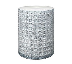 Open Box: Zahra Ceramic Round Outdoor Side Table (13") - Blue