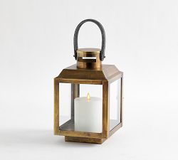 Brass Leather Handled Lantern