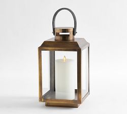 Brass Leather Handled Lantern