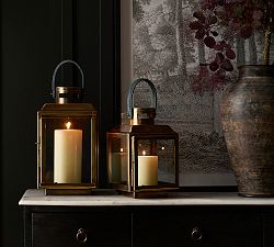 Brass Leather Handled Lantern