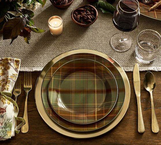 Woodrow Plaid Stoneware Salad Plates - Set of 4