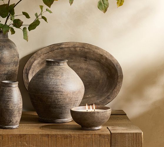 Rustic Brown Candle - Bergamot Cypress