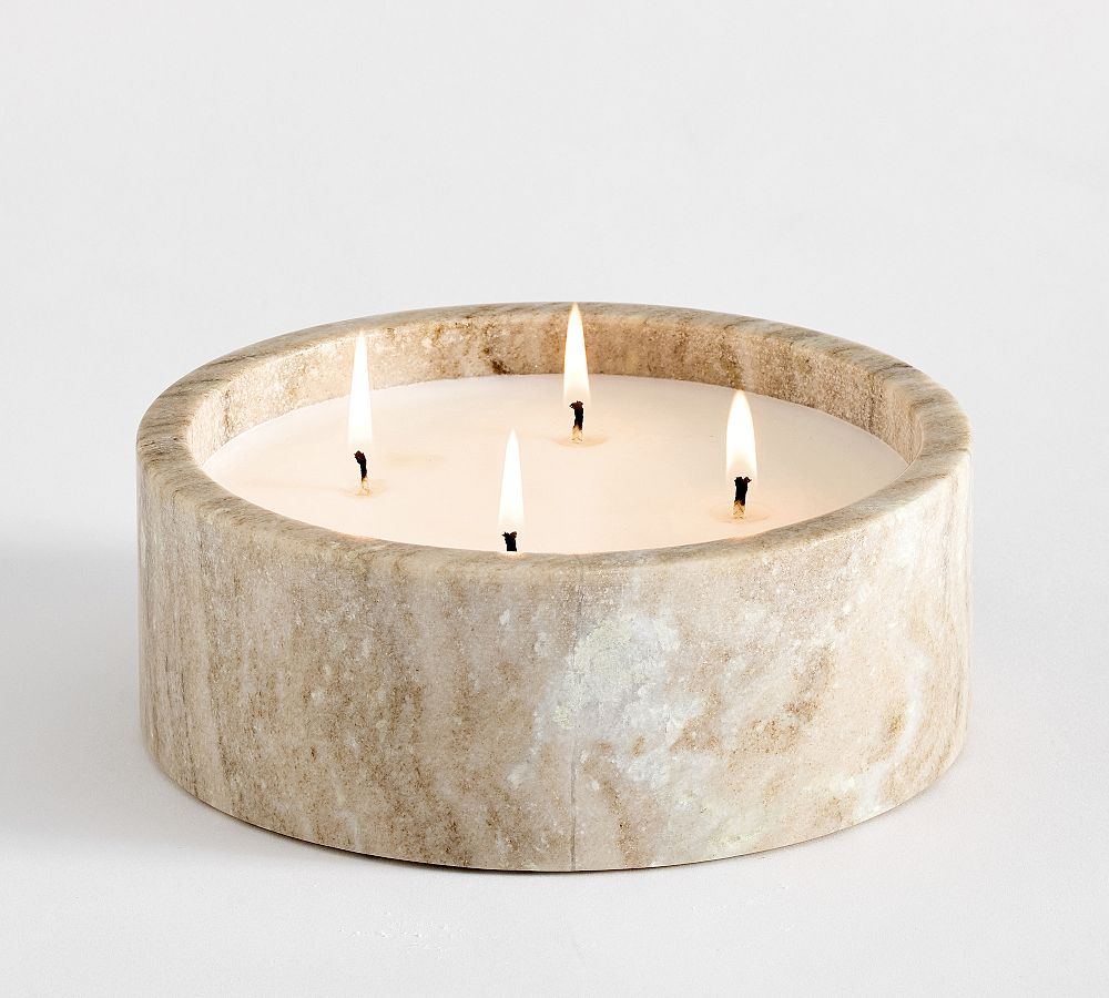 Marble Candle - Ginger Cider - Neutral, Large