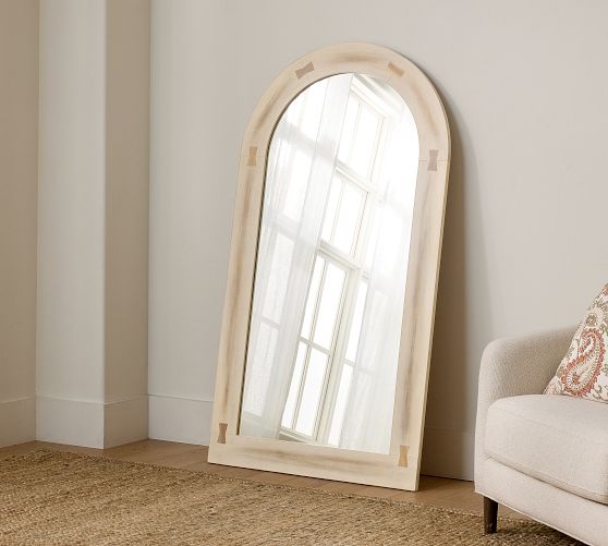 Butterfly Joint Arch Floor Mirror