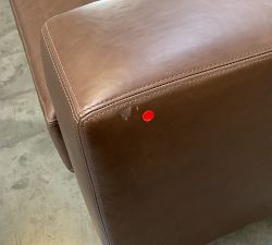 Open Box: Carmel Lounge Square Arm Leather Left Loveseat - Gravel Chocolate