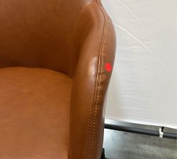 Open Box: Carson Swivel Desk Chair - Vegan Leather Chestnut, Black Base
