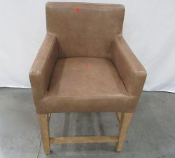 Open Box: Classic Leather Counter Stool (24") - Legacy Taupe, Seadrift