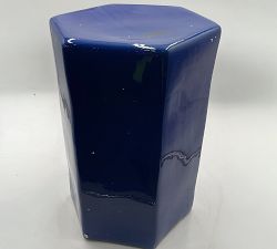 Open Box: Croft Ceramic Outdoor Side Table, Large (21"H) - Cobalt Blue