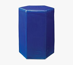 Open Box: Croft Ceramic Outdoor Side Table, Large (21"H) - Cobalt Blue