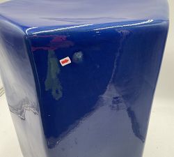Open Box: Croft Ceramic Outdoor Side Table, Large (21"H) - Cobalt Blue