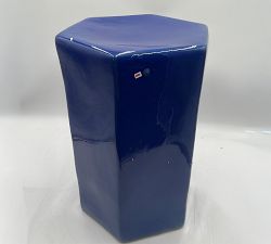Open Box: Croft Ceramic Outdoor Side Table, Large (21"H) - Cobalt Blue