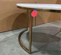 Open Box: Delaney Marble Round Coffee Table (38") - White Marble, Antique Brass