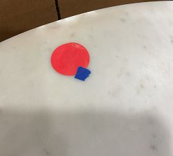 Open Box: Delaney Marble Round Coffee Table (38") - White Marble, Antique Brass