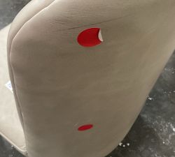 Open Box: Layton Grand Leather Dining Chair - Statesville Pebble. Seadrift