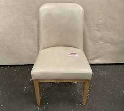 Open Box: Layton Grand Leather Dining Chair - Statesville Pebble. Seadrift