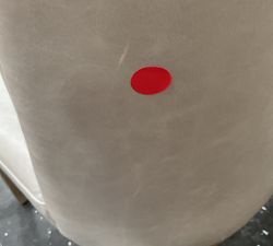 Open Box: Layton Grand Leather Dining Chair - Statesville Pebble. Seadrift